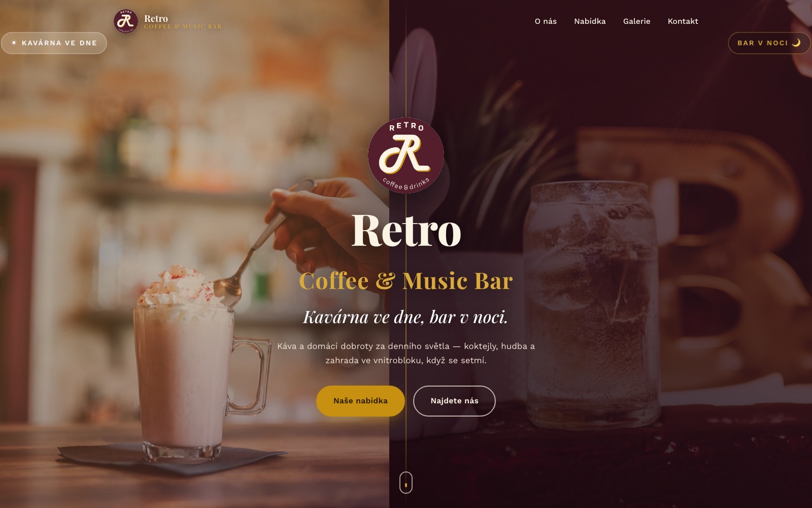 Web podniku Retro Coffee & Music Bar